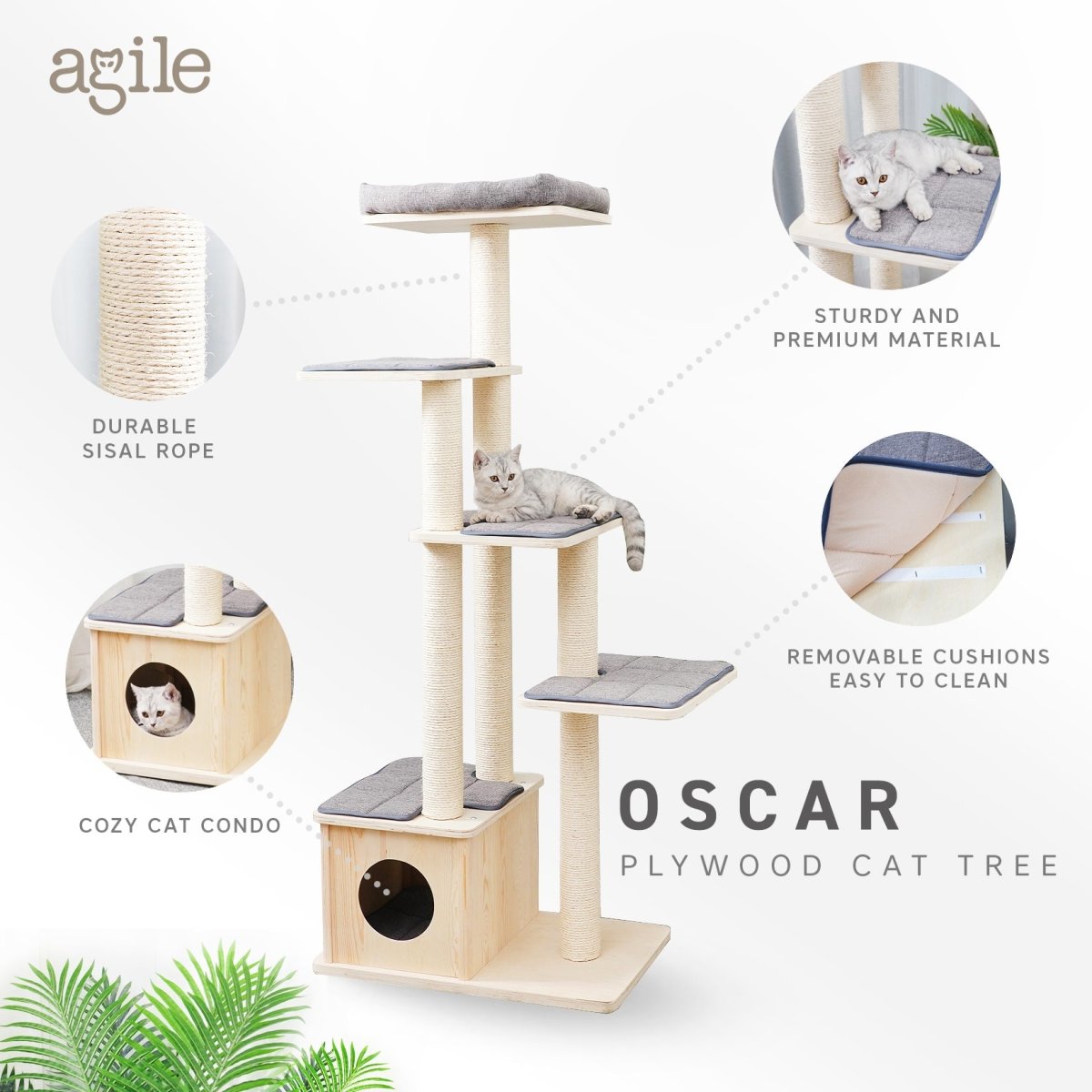 Oscar - Plywood Cat Tree - AGILE