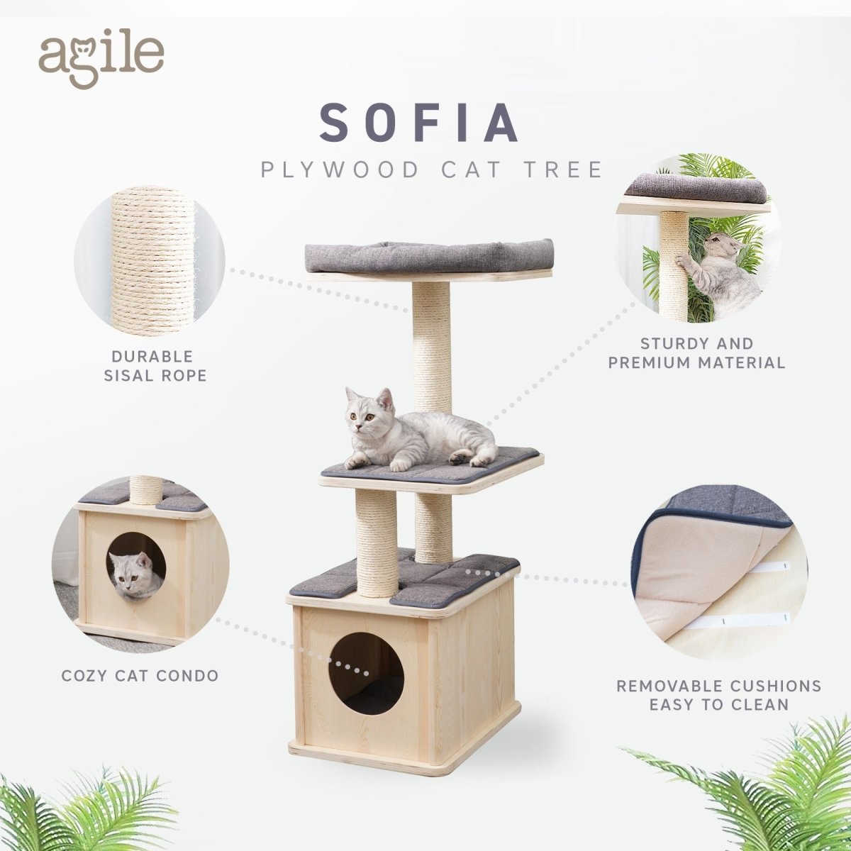 Sofia - Plywood Cat Tree - AGILE